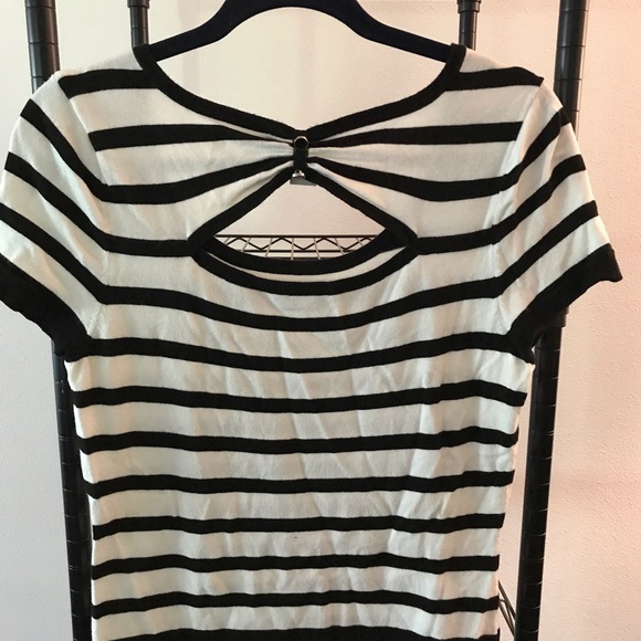 White House Black Market white/black stripe blouse - Picture 8 of 8